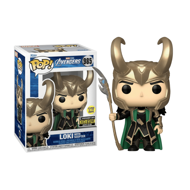 Funko Pop! Avengers - Loki with Scepter #985 GITD Entertaiment Earth Exclusive