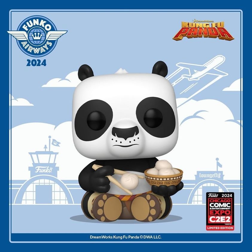 Funko Pop Kung Fu Panda Po C2E2 2024 Shared Sticker Axtoyscentury